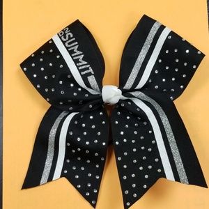 D2 Summit black silver not stiff bow rhinestoned